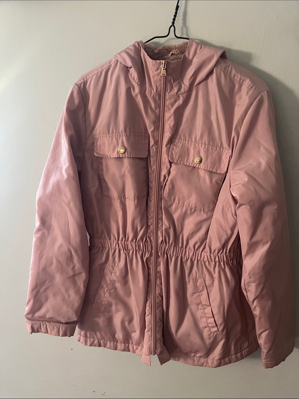 Cavalini Hooded Dusty Rose Puffer Coat